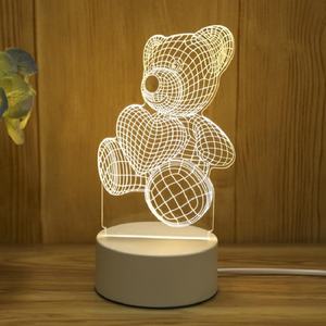 Lámpara de Oso con Diseño Personalizado de Anime, Lámpara de Noche LED 3D Moderna con Ilusión Óptica, Lámpara de Mesa Mediana de ABS para Decoración del Hogar, Regalo para Niños - Product Image 2