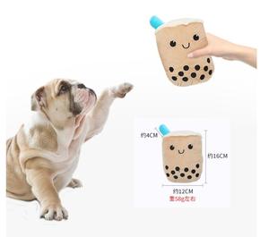 Wholesale Dog Toy Interactive Squeaky Cute Pearl Milk Tea Molar <b>Plush</b> Stuffed Puppy Chew Toys Playing Funny Dogs Chewing Pet Toy - Product Image 4