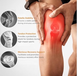 Nhà Máy Giá Nylon Neoprene đầu gối ổn định Brace linh hoạt bánh chè ban nhạc gân dây đeo cho đầu gối Pain Relief y tế bảo vệ - Product Image 5