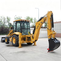 China New 4x4 Backhoe Loader Mesin Multifungsi Penggerak Tanah Backhoe Loader Penanganan Material Backhoe Loader Pembongkaran Bangunan