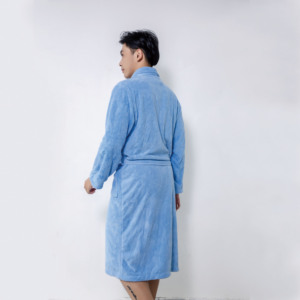 Accappatoio in Spugna Unisex, Vestaglia da Notte per Uomo, Abbigliamento da Casa Casual, Lussuoso Accappatoio in Velluto Corallo Personalizzato per Donna - Product Image 4