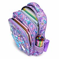 Sac à dos enfant mignon motif chat bleu avec trousse, léger et respirant, pour filles de l'école primaire