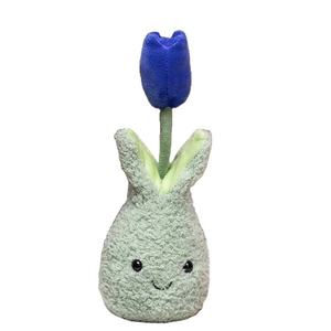 8 couleurs, fleurs de tulipes créatives en peluche de coton vert, jouet en peluche, nouveau design, simulation réaliste, décoration d'étagère - Product Image 1