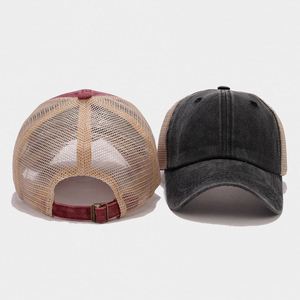 Gorra de Béisbol de Malla Estilo Urbano Étnico Deportivo, Diseño Vintage Desgastado de Algodón, Novedad de Verano 2024 - Product Image 5