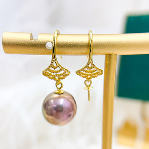 Accessoires de perles DIY en argent S925, crochet d'oreille dynamique et tendance avec perles de 8 à 11 mm et support à ongles vide 21298 - Product Image 2