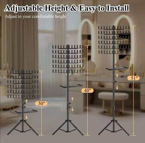 Factory Cheaper Foldable Adjustable <b>Braiding</b> Hair Rack Stand Precision-Made China Hair Storage Hair <b>Extension</b> Holder with tray - Product Image 2