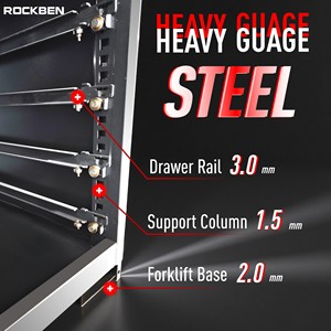 ROCKBEN Garage <b>Tool</b> Cabinet Storage Chest Metal Mechanic <b>Rolling</b> <b>Tool</b> Storage Cabinet Heavy Duty Workshop Cabinet System - Product Image 3