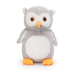 <span class=keywords><strong>Peluche</strong></span> a forma di gufo con grandi occhi rotondi, piccole ali e pancia bianca, personaggio uccello grigio della foresta - Product Image 5