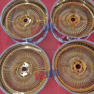 Ruedas de Alambre de 26 Pulgadas con Centro Dorado, Dos Piezas, Ruedas de Alambre con Múltiples Radios, Llantas Multirradio - Product Image 4