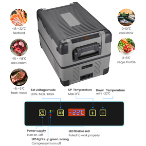 Refrigerador de compresor portátil de 40l, Mini refrigerador congelador de 12 24 voltios para interruptor de emergencia de coche, mango plegable - Product Image 6