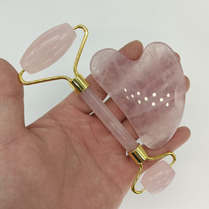 Natural <b>Jade</b> Powder Crystal <b>Roller</b> Rose Quartz Guasha Stone - Product Image 5
