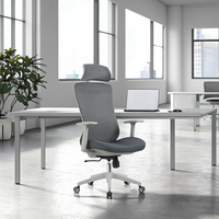 Chaise de bureau ergonomique personnalisée au prix d'usine, design moderne, dossier haut en maille, pivotante, réglable, avec support lombaire, base en acier