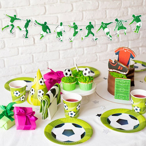 DAMAI Soccer Party Tableware Set Soccer Party Supplies Soccer Theme Party Decorations Paper <b>Banner</b> for Boys Sports Theme - Product Image 5