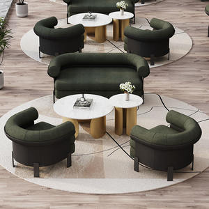 Hotel Sofa Set Fabric Metal <b>Frame</b> Loveseat Durable Office Meeting Seating - Product Image 1