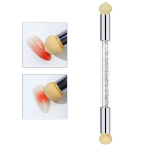 1pc Pinceau à ongles pour nail art à points floraux, stylo éponge pour dégradé de couleurs, avec tête remplaçable, multifonctionnel pour le vernis - Product Image 1