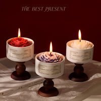 Lilin Aroma Mawar Desain Unik - Lilin Kedelai Bunga Keramik Mewah Grosir dalam Kotak Hadiah Putih untuk Pernikahan & Dekorasi Rumah
