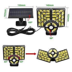 Lampe solaire à détecteur de mouvement LED, étanche, télécommande, 3 modes, éclairage de sécurité pour jardin, patio, garage, cour - Product Image 4