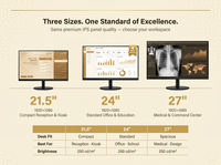 Ultra Slim 23.8 27 Inch Frameless Computer Monitor IPS 1920x1080 FHD Desktop LCD Screen Wall Mount Design for Home and Mini PC