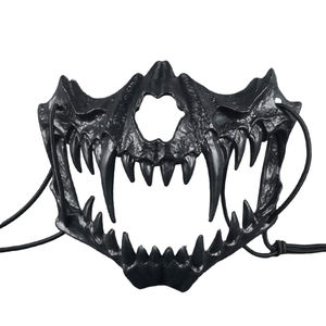 คอสเพลย์ญี่ปุ่นหน้ากากฮาโลวีนปาร์ตี้สัตว์สองมิติหน้ากากครึ่งหน้าน่ากลัวมังกรเสือ <span class=keywords><strong>Yaksha</strong></span> ทำจากพลาสติกรูปทรงผี - Product Image 4