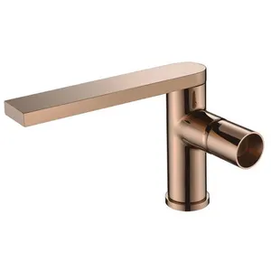 New Mono Basin Mixer Tap with Lead Free Single Lever Hot And Cold Water Mixer Gold Bathroom Sink Taps