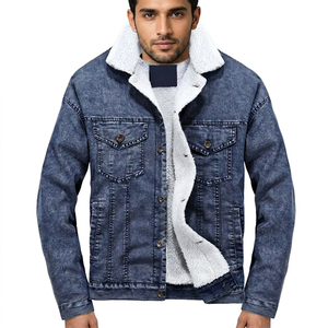 Veste Denim à la Mode pour Hommes Slim Fit Causal Teens Boys Denim Jeans Vestes et Manteaux Denim Fourrure Veste pour Hommes - Product Image 1