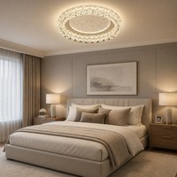 Plafonnier LED moderne à motif lune, lampe circulaire de luxe pour salon contemporain, chambre à coucher, décoration intérieure de la maison