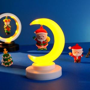Nouvelle décoration de Noël 2024, cadeau, Père Noël, lune, lampe de nuit LED, décoration de la maison, ornements lumineux colorés, cadeau de Noël - Product Image 5