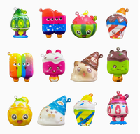 Lote de Llaveros Coloridos con Diseños Variados de Animales, Comida y Helados para Regalos, Bolsas de Fiesta y Accesorios para Compradores de Tiendas de Regalos