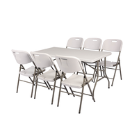 Hochwertiger tragbarer Klapptisch für den Außenbereich 4/6/8ft Faltbarer Garten tisch aus weißem Kunststoff Modernes Design für Dining Events Party