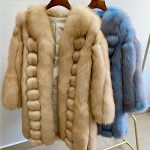 2021 Winter Trend Mode Frauen Echtpelz Fox Coat Echter Fox Pelzmantel High-End Pelzmantel