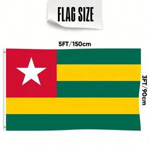 ธงโตโกขนาด 3x5 ฟุต ทำจากโพลีเอสเตอร์ พร้อมห่วงทองเหลืองสองวง ชั้นเดียว สำหรับแขวนตกแต่งภายนอกและภายในอาคาร - Product Image 1