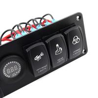 Panneau d'interrupteurs à bascule 6 + 1 Gang 12V-24V DC avec voltmètre pour voitures, camions, bateaux, véhicules récréatifs et marine