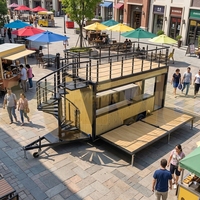 Remorque Foodtruck sur mesure à deux étages, bar mobile, camion de restauration rapide à double étage avec cuisine complète à vendre aux États-Unis