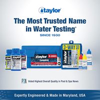 Kit de test Taylor K2005 pour piscine : chlore total, bromure, alcalinité, dureté du calcium, demande de base, demande d'acide et pH