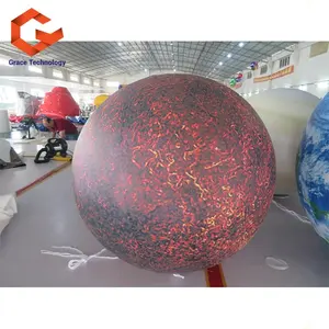 Éclairage LED personnalisé gonflable Lune, Terre, Mars, Saturne Système solaire Neuf planète ballon gonflable pour décoration