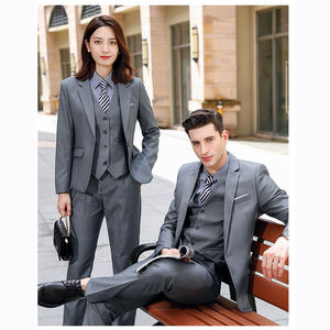 Costumes de bureau formels 3 pièces personnalisés pour hommes, <span class=keywords><strong>blazer</strong></span> d'affaires unisexe respirant de l'usine de vêtements, options de <span class=keywords><strong>taille</strong></span> plus disponibles - Product Image 3