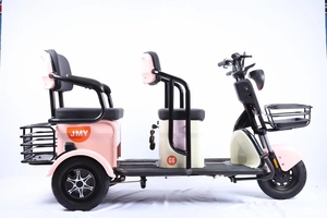 Tricycle électrique à double rangée avec siège enfant - Vitesse unique 48V Capacité 3 personnes pour les trajets parent-enfant - Product Image 5