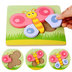 Juego de Rompecabezas <span class=keywords><strong>3D</strong></span> de Madera para Niños, Bloques de Construcción Educativos con Temática de <span class=keywords><strong>Animales</strong></span> y Transportes, y Tableros de Escenas - Product Image 3