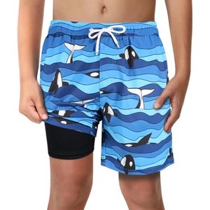 Shorts de Baño Personalizados con Degradado para Hombre, Secado Rápido, Doble Capa, Estilo de Una Pieza con Estampado Animal, Talla Adulto - Product Image 3