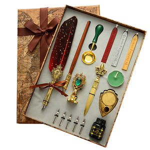 Juego <span class=keywords><strong>de</strong></span> plumas <span class=keywords><strong>de</strong></span> plumas <span class=keywords><strong>de</strong></span> aves con kit <span class=keywords><strong>de</strong></span> sellos <span class=keywords><strong>de</strong></span> cera, estilo retro europeo, regalo <span class=keywords><strong>de</strong></span> caligrafí<span class=keywords><strong>a</strong></span> <span class=keywords><strong>de</strong></span> lujo para entusiastas del arte - Product Image 6