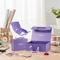Boîte cadeau pliable personnalisée, boîte à cadeaux à couvercle rabattable, boîte en papier rigide rectangulaire vide personnalisée pour les cadeaux de mariage et de fête