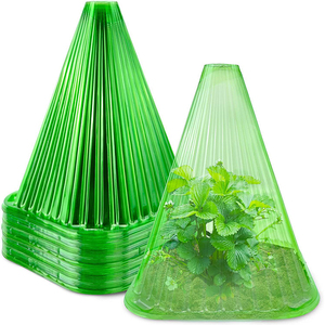 Cloche de jardin classique verte réutilisable en plastique transparent pour la protection des plantes en hiver, cloche pour fleurs et plantes - Product Image 1