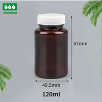 Flacon en plastique transparent vert de qualité pharmaceutique en PET avec bouchon à vis et design sérigraphié