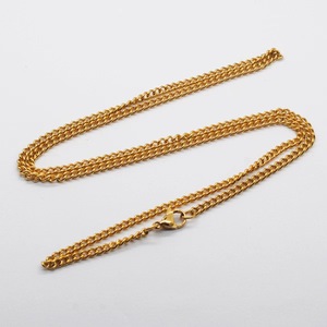 3 mm di larghezza argento tono oro nero placcato catene per collana uomo in acciaio inox 316L catena a maglie cubane - Product Image 6