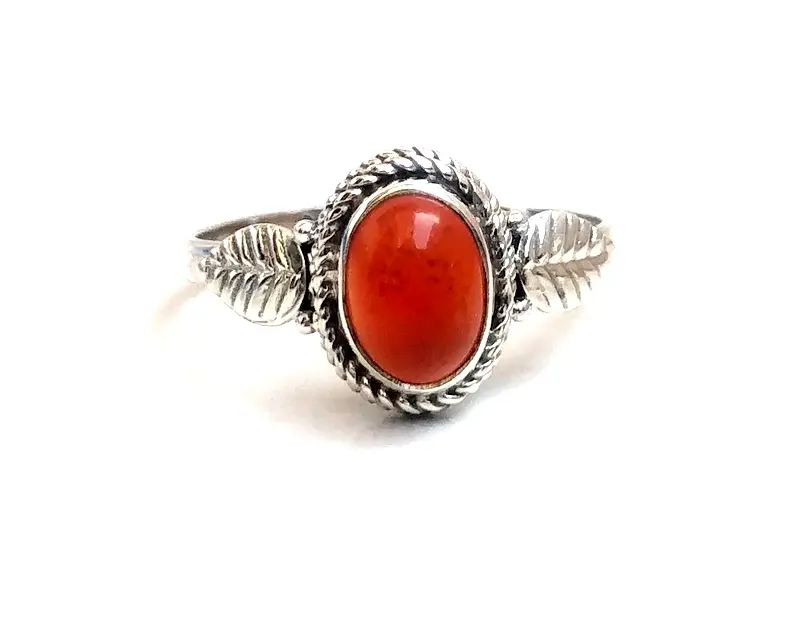 2020 Hot Sale Jewelry Simple Design Red Jade Ring Sterling Silver 92.5 Jade Ring