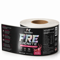 Étiquettes personnalisées haut de gamme avec vernis 3D, dorure à chaud, UV sélectif et impression en relief pour emballages de bouteilles de suppléments nutritionnels (protéines de lactosérum)