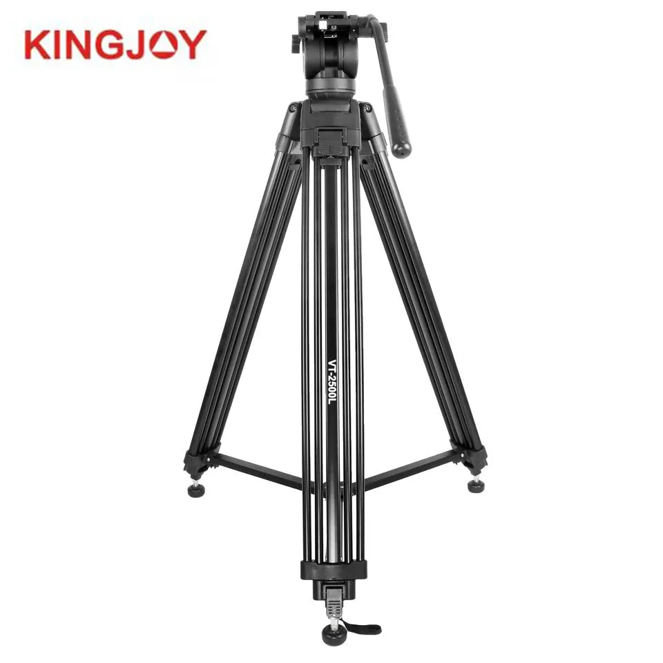 Kingjoy Professionele 7.5Kg Laadvermogen Hoge Kwaliteit Aluminium Legering Video Camera Statief Kit Voor Video Studio Schieten