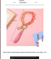 Nouveau Bracelet en Résine Acrylique Personnalisé, Meilleure Vente, Petit Pendentif, Pompon, Porte-clés Tendance, Pendentif de Sac pour Femme