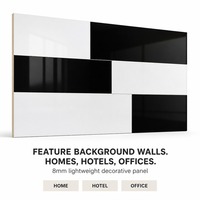 Panneau mural léger en panneau de fibres à densité moyenne (MDF) décoratif UV mince de 8 mm de qualité E1 pour la décoration intérieure