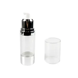 Wholesale Spot Empty Cosmetic Plastic Packaging Airless Pump Bottle 15ml 30ml 50ml PP Cream Lotion White Airless Bottle